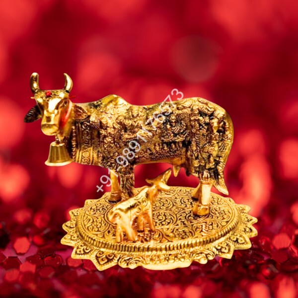 GOLD PLATED COW AND CALF